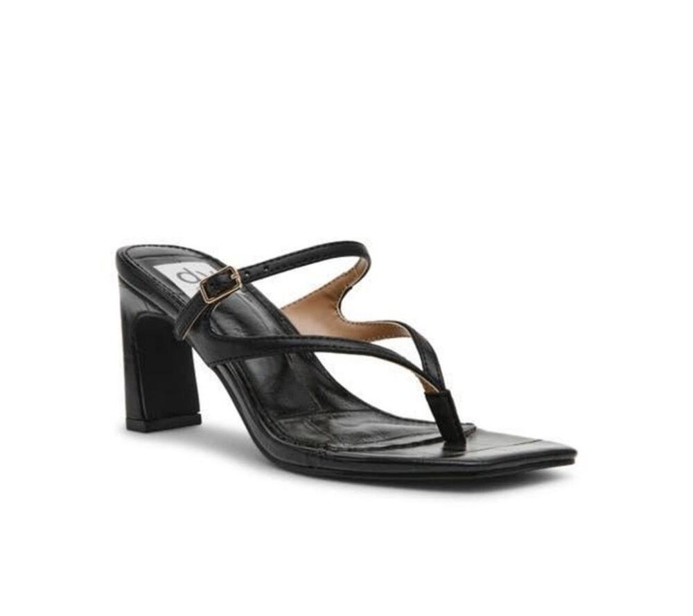 Dolce Vita Shoes Womens Size 7 Black Lisette Strappy Thong Block Heel Sandals